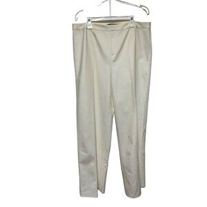 Linda Allard Ellen Tracy Dress Pants Winter White Flat Front NEW Womans 14